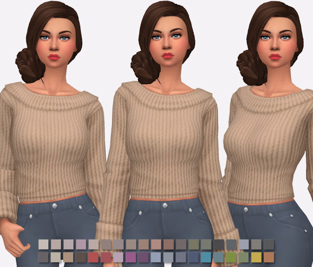 Sims 4 Chunky Sweater Crops at Simlish Designs