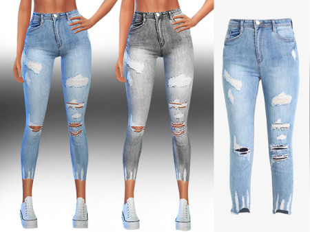 New Style Ripped Authentic Jeans by Saliwa at TSR » Sims 4 Updates