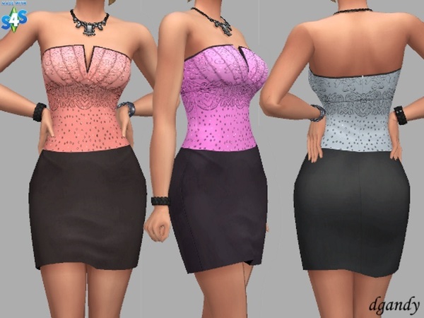 Sims 4 Bonnie dress by dgandy at TSR