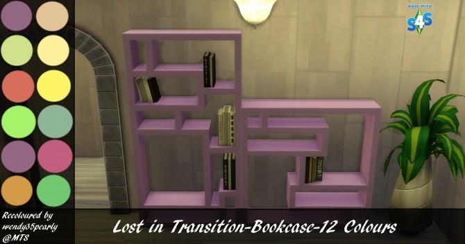 Sims 4 City Living Lost in Transit Bookcase 12 Recolours by wendy35pearly at Mod The Sims