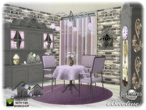 Sims 4 Becotine dining room by jomsims at TSR