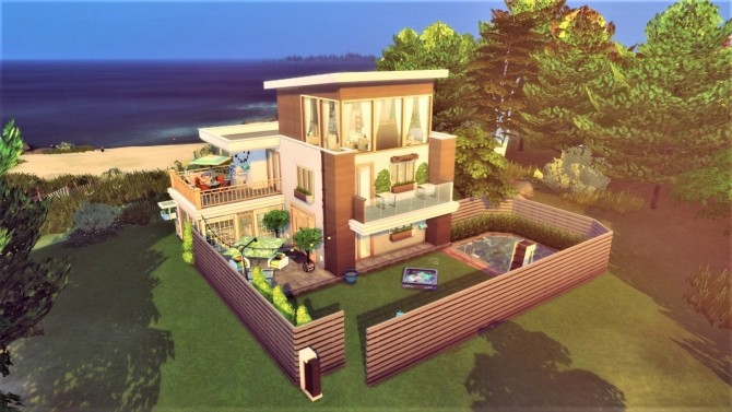 Sims 4 Cozy modern house by the sea at Agathea k