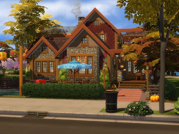 Sims 4 Autumn Day house by MychQQQ at TSR
