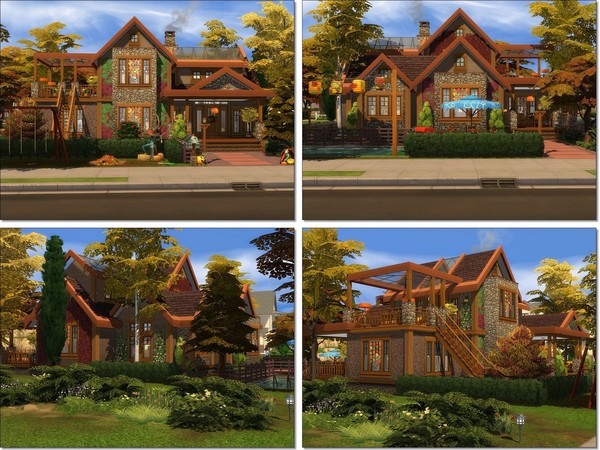 Sims 4 Autumn Day house by MychQQQ at TSR