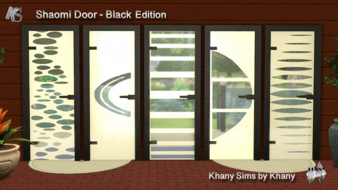 Sims 4 SHAOMI doors 2 colors – 6 variations at Khany Sims