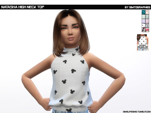 Sims 4 Natasha High Neck Top by simtographies at TSR