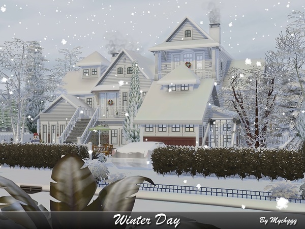 Sims 4 Winter Day house by MychQQQ at TSR
