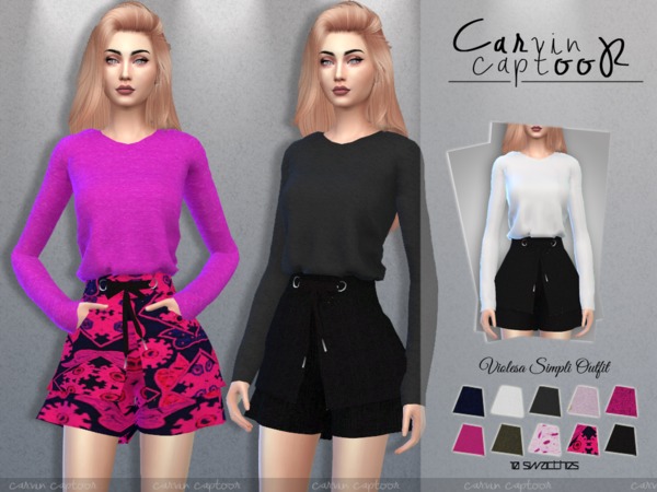 Sims 4 Violessa Outfit by carvin captoor at TSR