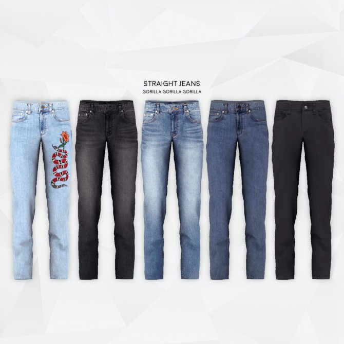 Sims 4 Straight Jeans at Gorilla