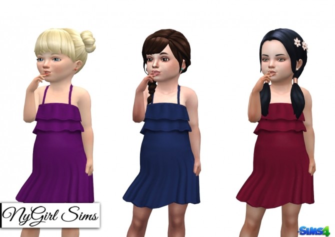 Sims 4 Ruffle Top Solid Color Sundress at NyGirl Sims