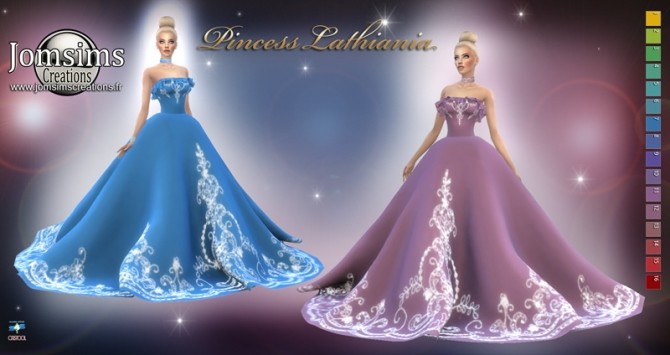 Sims 4 Princess lathiania dress at Jomsims Creations