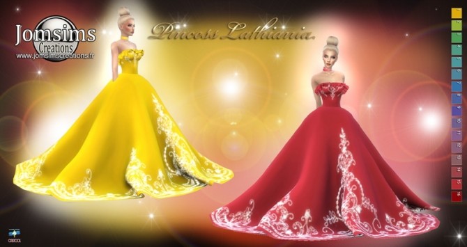 Sims 4 Princess lathiania dress at Jomsims Creations