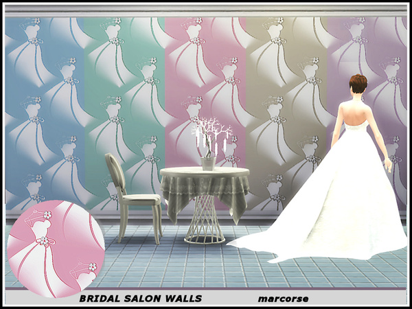 Sims 4 Bridal Salon Walls by marcorse at TSR