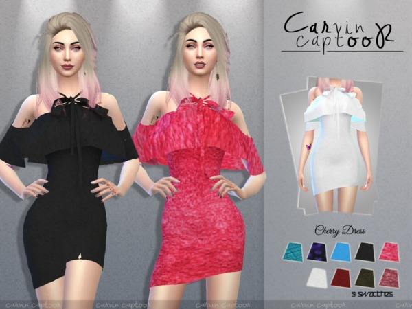 Sims 4 Chery Dress by carvin captoor at TSR