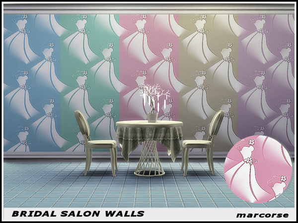 Sims 4 Bridal Salon Walls by marcorse at TSR