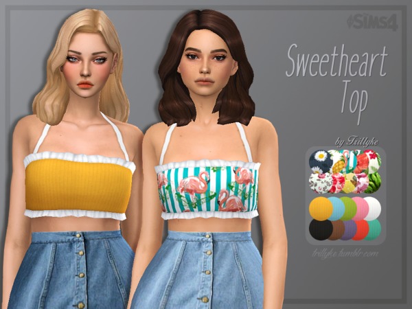 Sims 4 Sweetheart Top by Trillyke at TSR