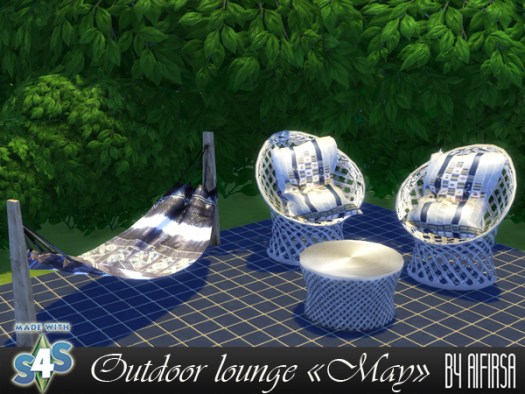 Sims 4 May outdoor lounge at Aifirsa