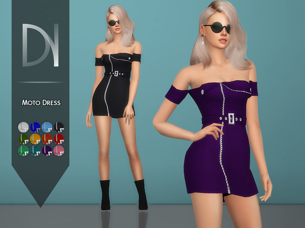Sims 4 Moto Dress by DarkNighTt at TSR