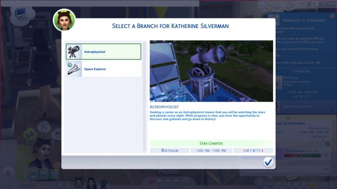 Sims 4 Astronomer Career by Twilightsims at Mod The Sims