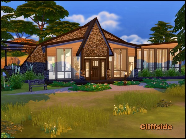 Sims 4 Cliffside family home by sparky at TSR
