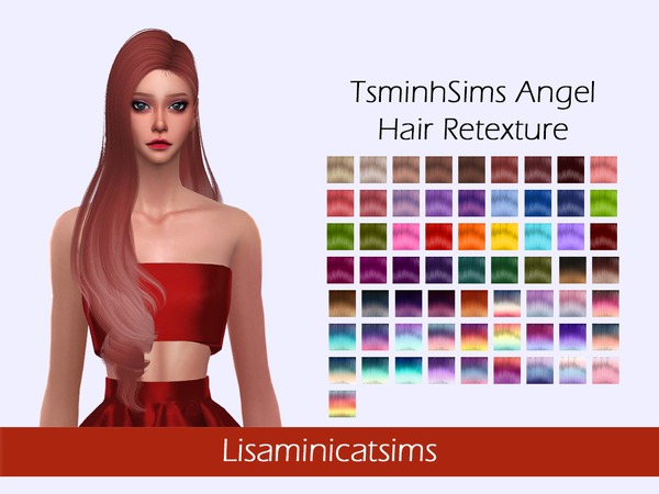 Sims 4 LMCS TsminhSims Angel Hair Retexture by Lisaminicatsims at TSR