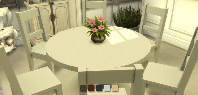 Sims 4 Six Seat Round Dining Set at Simlish Designs