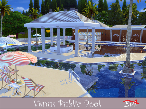 Sims 4 Venus Public Pool by evi at TSR