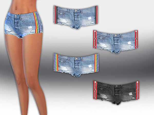 Sims 4 Strip Line Little Trendy Shorts by Saliwa at TSR