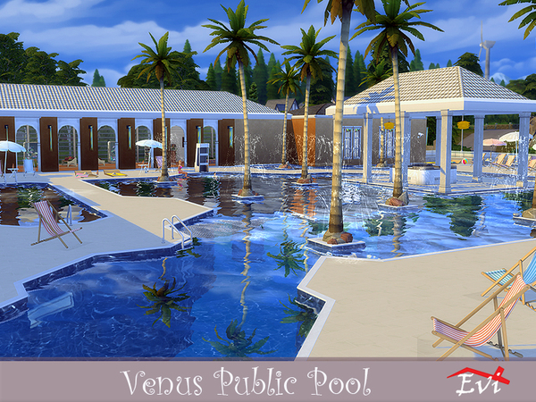 Sims 4 Venus Public Pool by evi at TSR