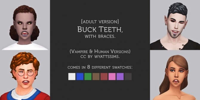 Sims 4 BUCK TEETH WITH BRACES at Wyatts Sims