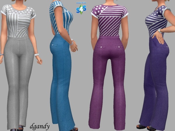 Sims 4 Dress Pants and Blouse Set Bonnie by dgandy at TSR