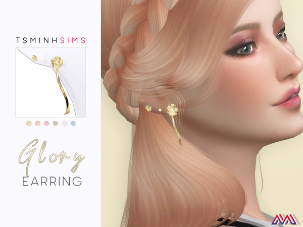 Sims 4 Glory Earrings by TsminhSims at TSR
