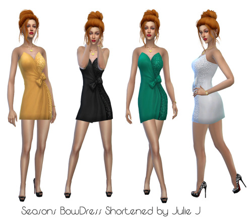 Sims 4 EP05 Seasons Bow Dress Shortened at Julietoon – Julie J