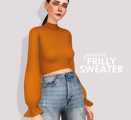Frilly sweater at Puresims