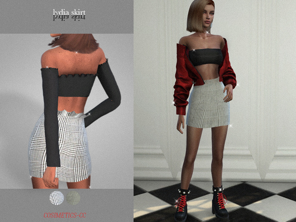 Sims 4 Lydia skirt by cosimetics at TSR