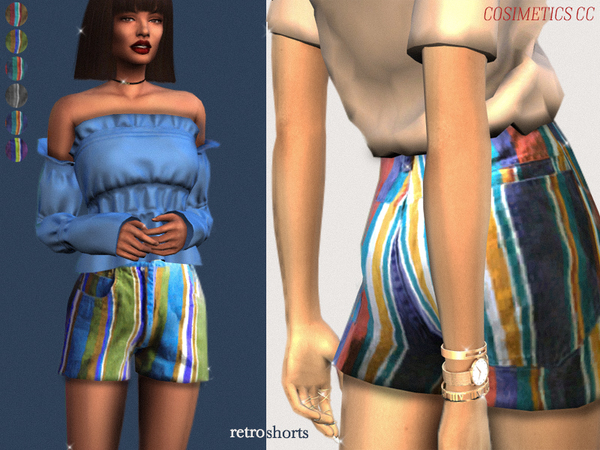 Sims 4 Retro shorts by cosimetics at TSR