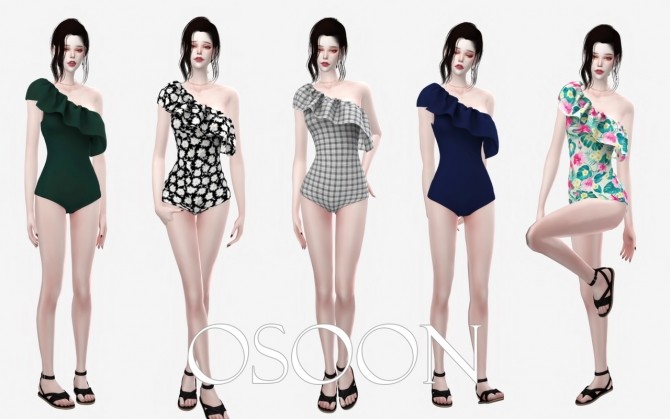 Sims 4 Frill Swimsuit at Osoon