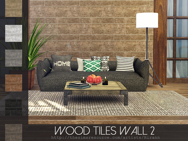 Sims 4 Wood Tiles Wall 2 by Rirann at TSR