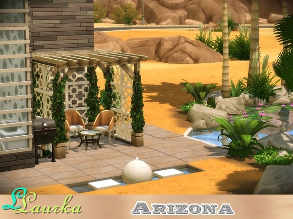Sims 4 Arizona modern house by LLaurka at TSR