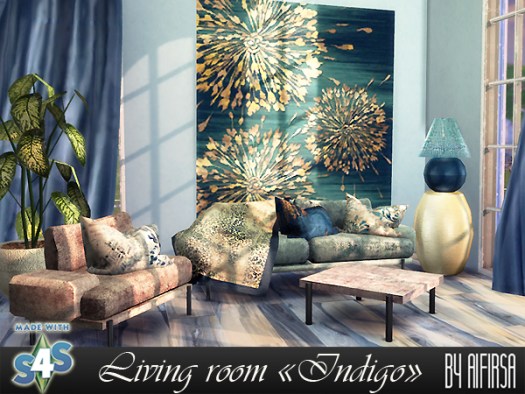 Sims 4 Indigo living room at Aifirsa