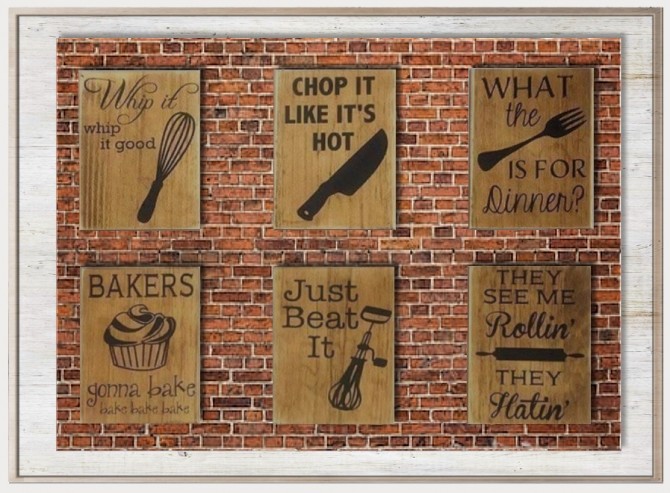 Sims 4 Rustic Kitchen Music Lyric Paintings at Simthing New