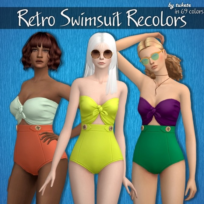 Sims 4 Retro Swimsuit Recolors at Tukete
