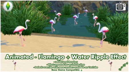 Animated Flamingo + Water Ripple Effect by Bakie at Mod The Sims