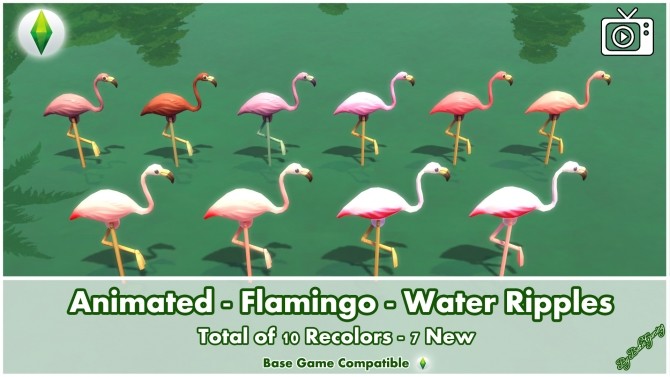 Sims 4 Animated Flamingo + Water Ripple Effect by Bakie at Mod The Sims