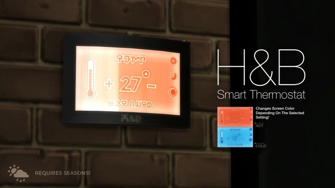 Sims 4 H&B Smart Thermostat by littledica at Mod The Sims