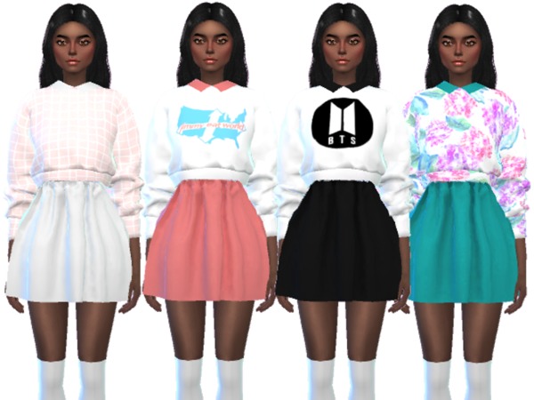 Sims 4 Kawaii Sweater Outfits by Wicked Kittie at TSR