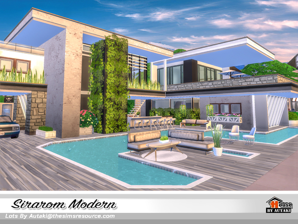 Sims 4 Sirarom Modern house by autaki at TSR