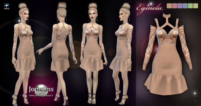 Sims 4 Eginela dress at Jomsims Creations
