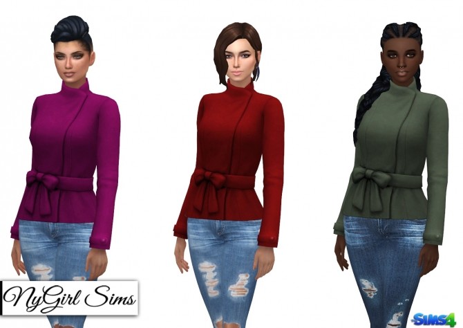 Shortened Bow Jacket at NyGirl Sims » Sims 4 Updates