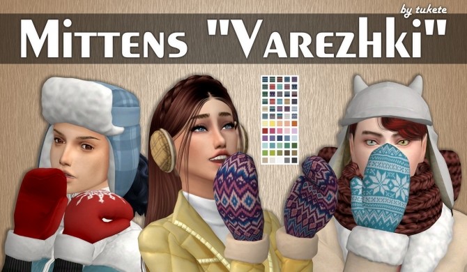 Sims 4 Varezhki mittens at Tukete